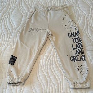 Zara Kids off white Graphic Joggers